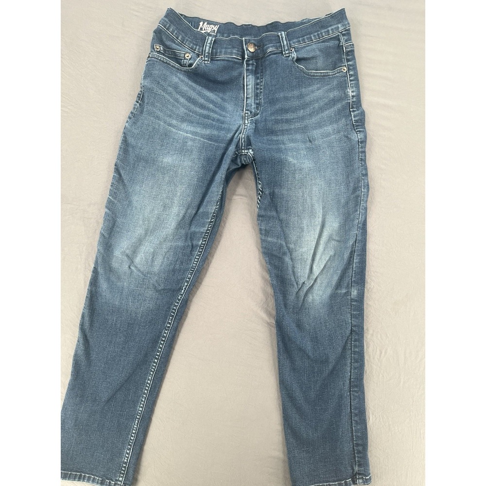 Mugsy Tapered Fit Jeans Mens 32x30 (Fits 32x29) Dark Rinse Preppy